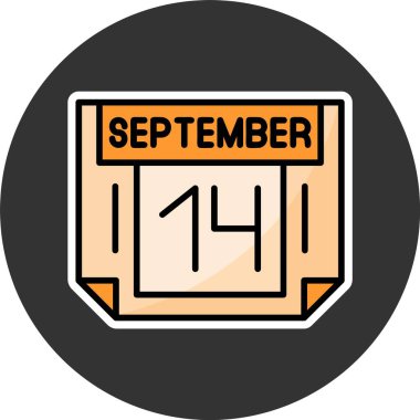 14 Eylül takvim ikonu vektör illüstrasyonu 