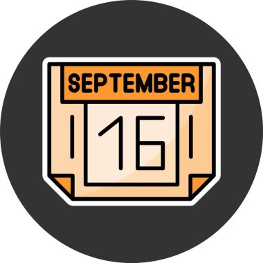 16 Eylül takvim ikonu vektör illüstrasyonu 