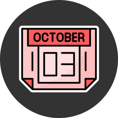 3 Ekim takvim simgesi vektör illüstrasyonu  