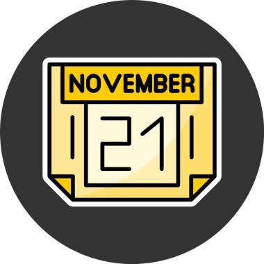 21 Kasım takvim simgesi vektör illüstrasyonuName 