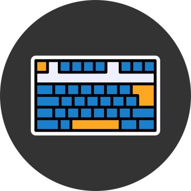 Klavye simgesi, vektör basit illüstrasyon 