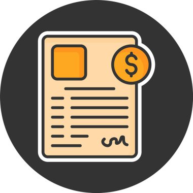 İş Sözleşmesi simgesi, vektör basit illüstrasyon 