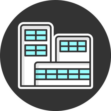 Office Buildings simgesi, vektör basit illüstrasyon 