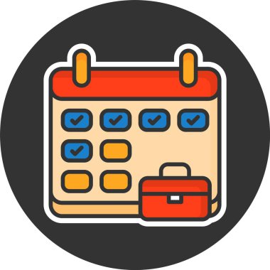 Çalışma Zamanlaması simgesi, vektör basit illüstrasyon 