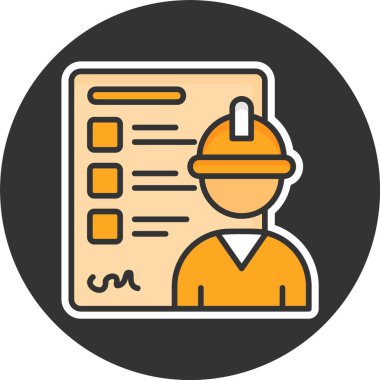 Çalışan Geribildirim simgesi, vektör basit illüstrasyon 