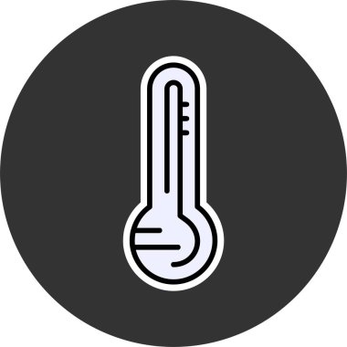 Koyu arkaplanda basit termometre simgesi