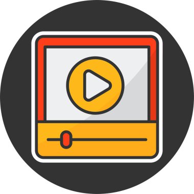 Çalma düğmesini gösteren renkli video oynatıcı simgesi