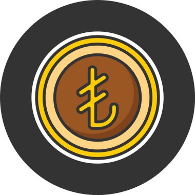 Siyah dairenin içinde Türk lirası simgesi