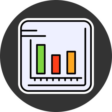 Grafik simgesi, vektör basit illüstrasyon  