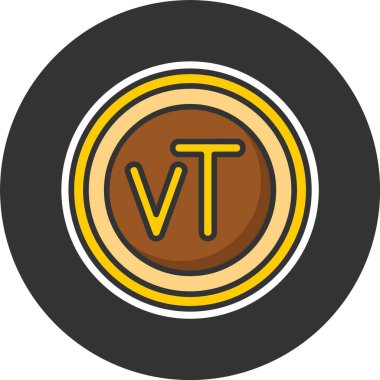 Vanuatu Vatu Sembol Web simgesi vektör illüstrasyonu