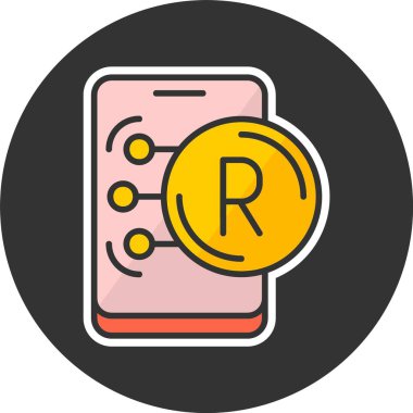 Güney Afrika Rand web simgesi vektör illüstrasyonu