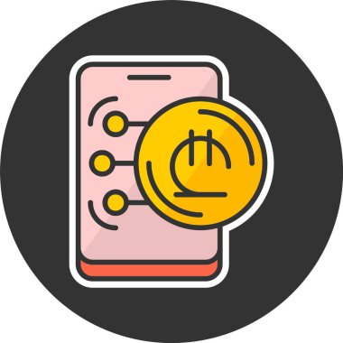 Gürcistan Lari web simgesi vektör illüstrasyonu