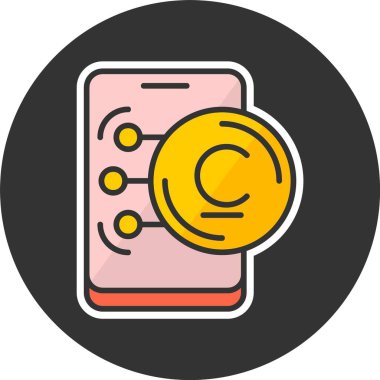 Kırgızistan Som Web simgesi vektör illüstrasyonu