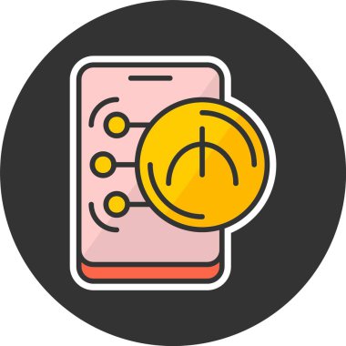 Turkmenistani Manat web simgesi vektör illüstrasyonu