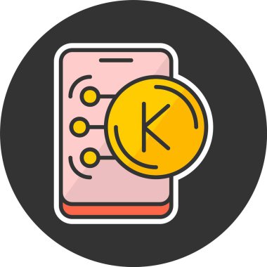 Myanmar Kyat web simgesi vektör illüstrasyonu