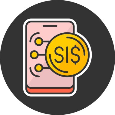 Solomon Adaları Dolar Web ikonu vektör illüstrasyonu