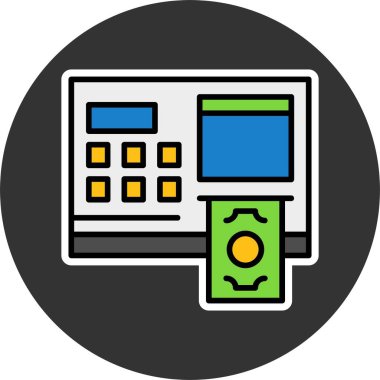 atm web simgesi vektör illüstrasyonu