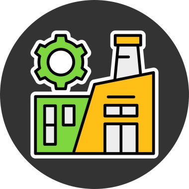 Fabrika web simge vektör çizim