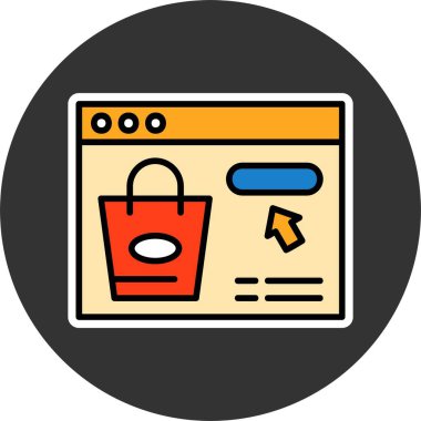 Shop Now web simgesi vektör çizimi