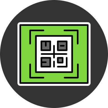 qr kod web simgesi vektör çizimi