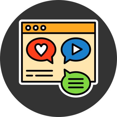 Sosyal Medya Entegrasyonu web simgesi vektör illüstrasyonu