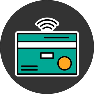 Temassız ödeme web simgesi vektör illüstrasyonu