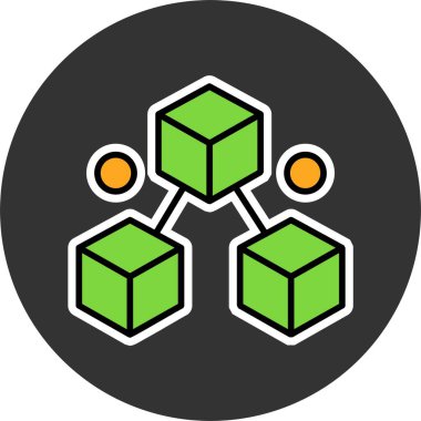 Blockchain web simgesi vektör illüstrasyonuName