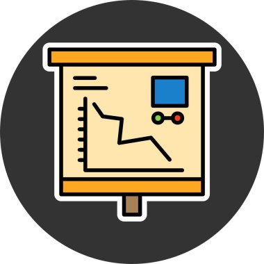 Grafik Ağ ikonu vektör illüstrasyonunda aşağı doğru eğilim