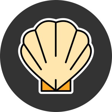 Deniz kabuğu web simgesi vektör illüstrasyonu