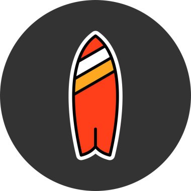 Sörf tahtası web simgesi vektör çizimi