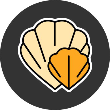 Kabuk koleksiyonu web simgesi vektör illüstrasyonu