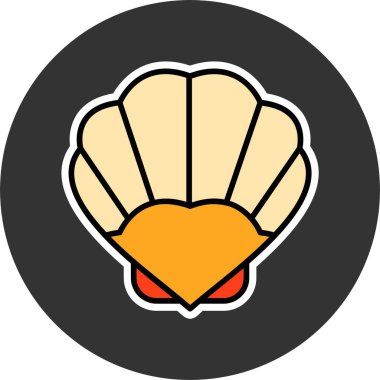 Deniz kabuğu web simgesi vektör illüstrasyonu