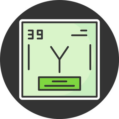 Yttrium web simgesi vektör illüstrasyonu