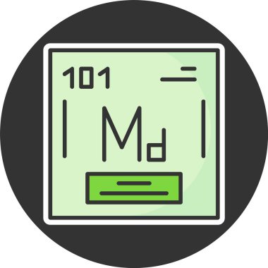 Mendelevium web simgesi vektör çizimi