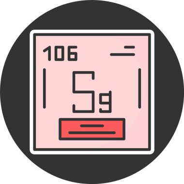 Seaborgium web simgesi vektör çizimi