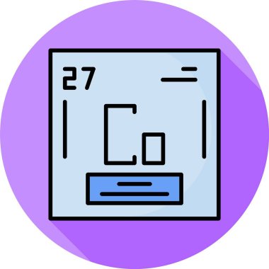 Mor arkaplan ile kobalt kimyasal element simgesi