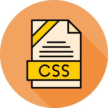 Renkli arkaplan, vektör illüstrasyonunda CSS dosya biçimi simgesi 