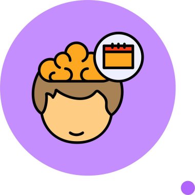 Modern biçim ve takvim resmine sahip basit ana hatlı simge