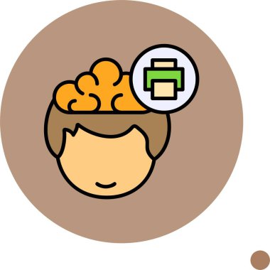 Çizgi film başlığı, beyni baskı hakkında düşündüğünü gösteriyor.