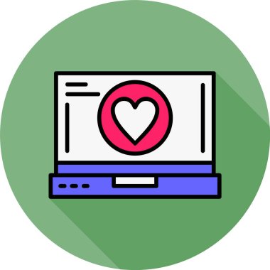 Dizüstü bilgisayardaki simge gibi, vektör illüstrasyonu   