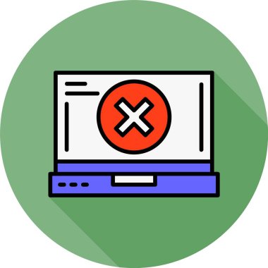 Dizüstü bilgisayar ekranındaki simgeyi kapat, vektör illüstrasyonuName   