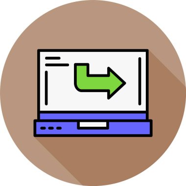 Dizüstü bilgisayardaki simge, vektör illüstrasyonu   