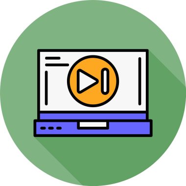 Dizüstü bilgisayardaki simgeyi, vektör illüstrasyonunu atla   