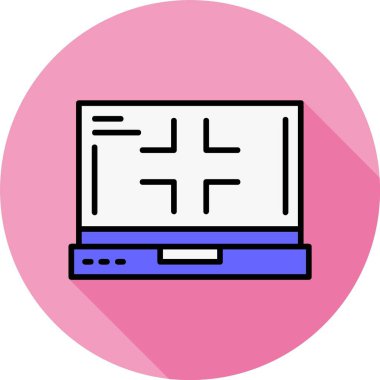 Dizüstü bilgisayar ekranındaki tam ekran simgesinden çık, vektör illüstrasyonu   