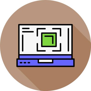 Dizüstü bilgisayar ekranında tam ekran simgesi, vektör illüstrasyonu   