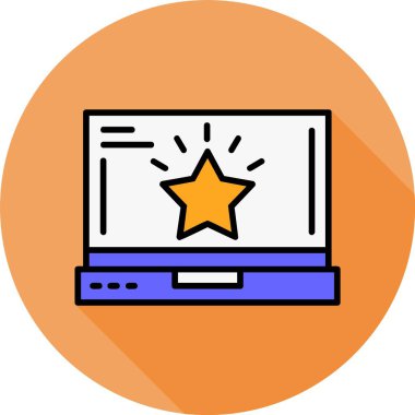 Dizüstü bilgisayar ekranında başarı simgesi, vektör illüstrasyonu   