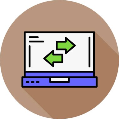 Dizüstü bilgisayardaki simgeyi tazele, vektör illüstrasyonuName   