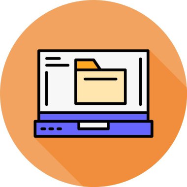 Dizüstü bilgisayar ekran simgesi üzerindeki dizin, vektör illüstrasyonu 