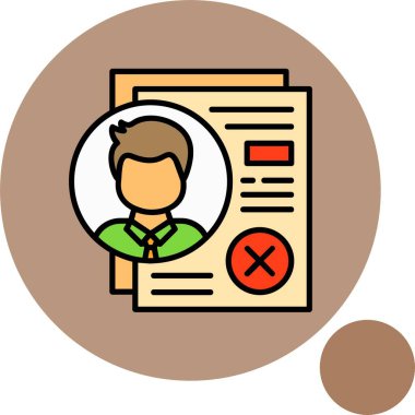 Kırmızı ret simgesini gösteren profil belgesi