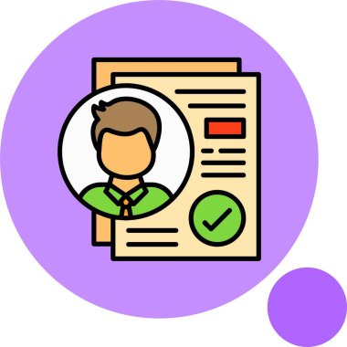 Belge ve onay işaretini gösteren profil simgesi